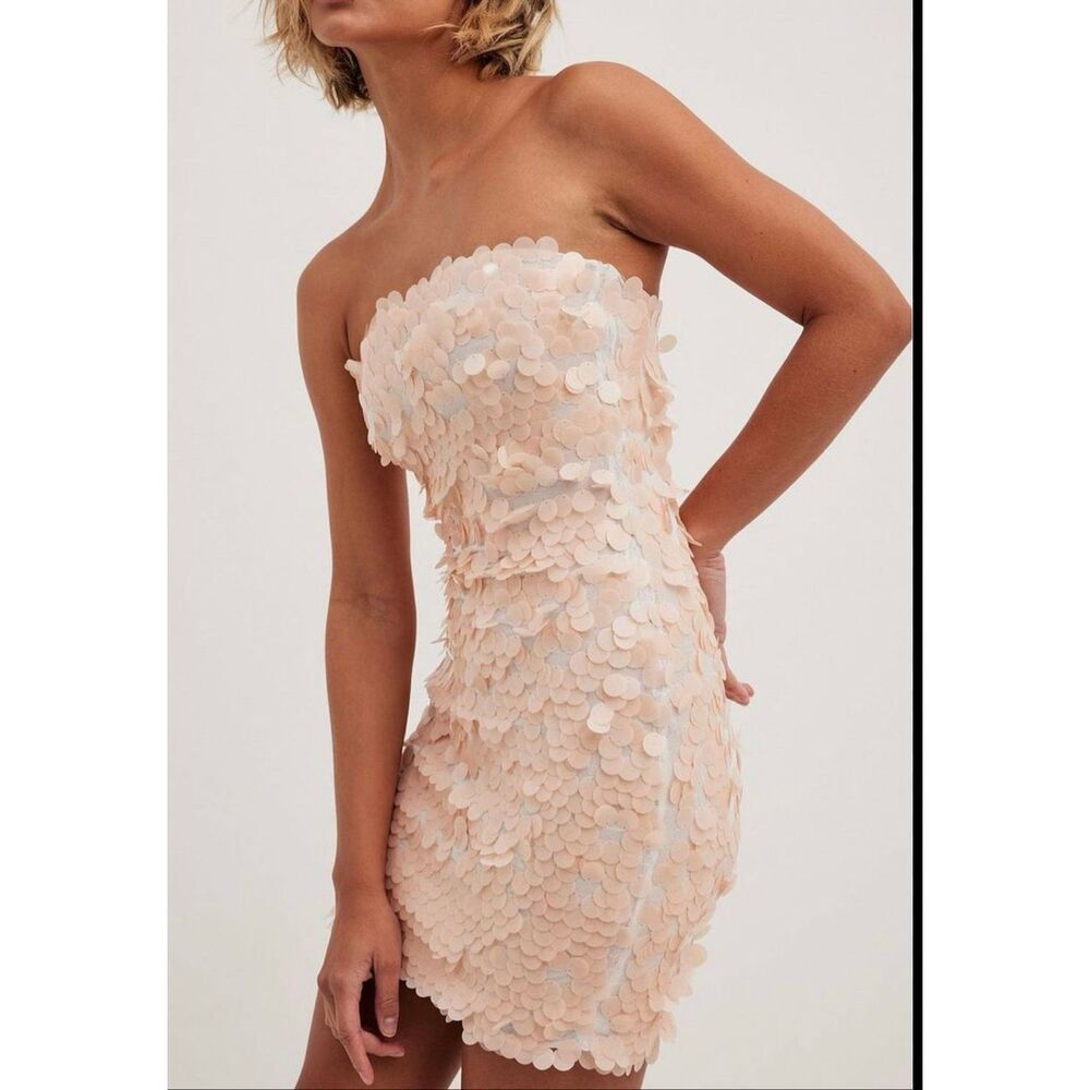 Nude Sequin Embellished Dress
